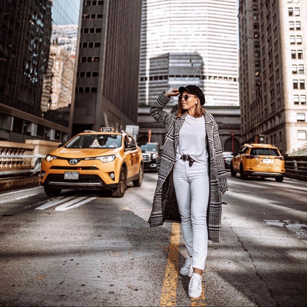 Chenelle Plaid Belted Coat - Black & White - Picture 7 of 7